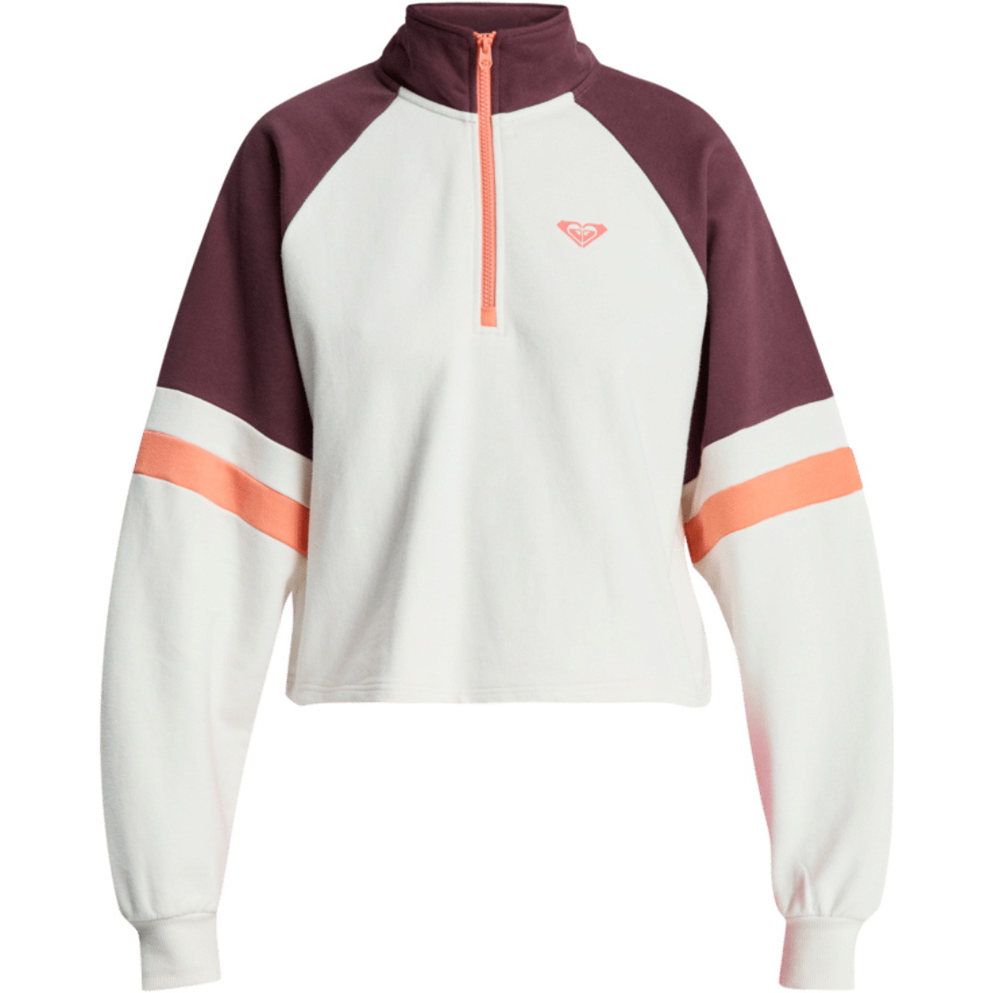 2025 Roxy Da Donna Essential Energy Boxy Half Zip Sport Fleece ERJFT05011 - Whisper White